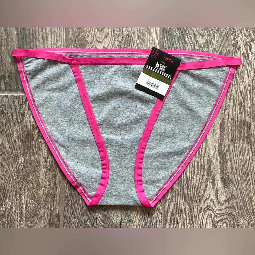 New Nobo, No Boundaries cotton string bikini panties you pick size Grey & Pink